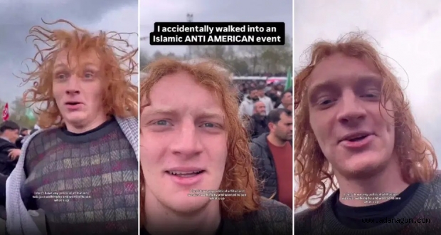 Amerikalı gezgin ABD karşıtı protestoya katıldı 