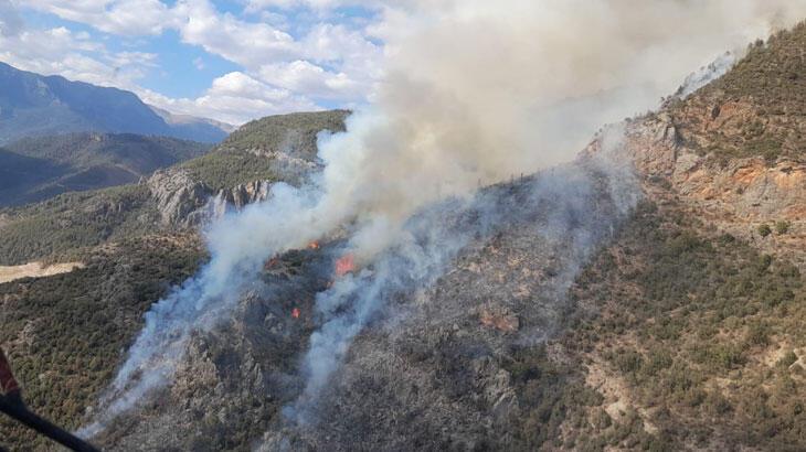 Anamur'da orman yangını! Havadan ve karadan müdahale