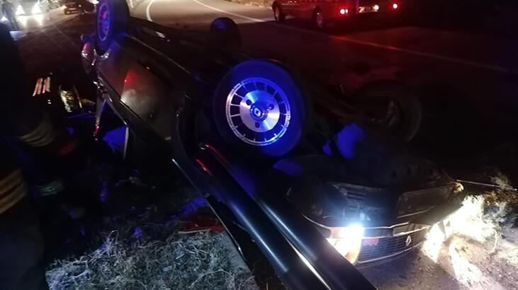 Bariyerlere çarpan otomobil takla attı: 1 ölü, 3 yaralı