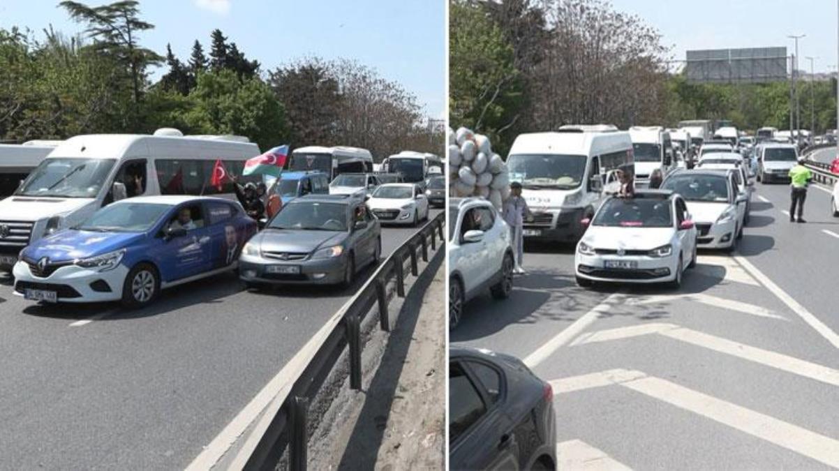 Cumhur İttifakı'nın İstanbul mitingi öncesi D-100'de yoğunluk