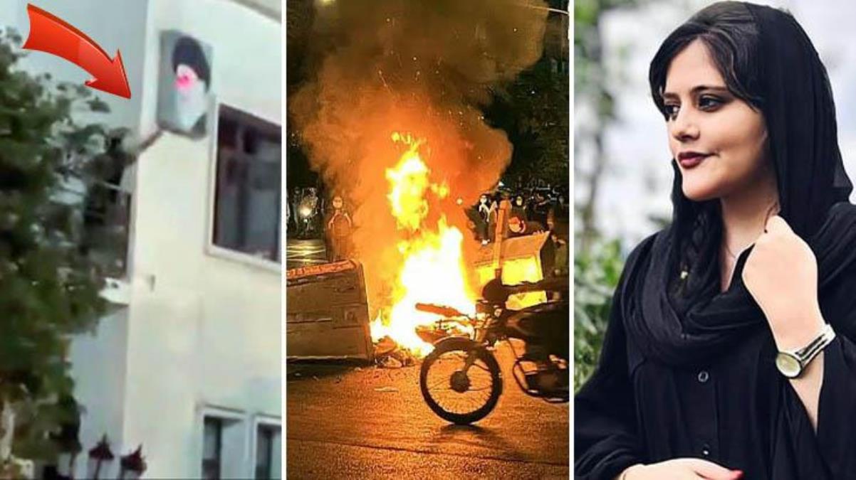 İran'da Mahsa Amini protestolarında 5 kişi hayatını kaybetti! Halk, Humeyni ve Hamaney'in fotoğraflarını söküyor