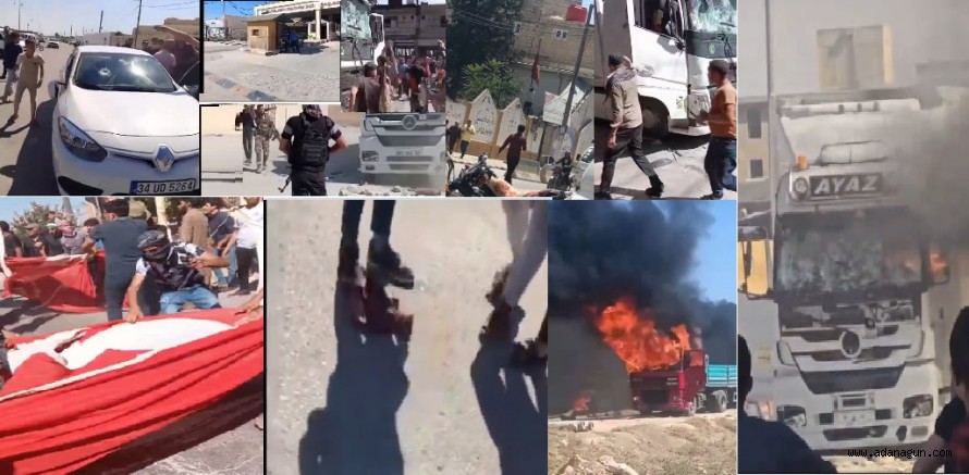 Suriye’de Türk tırları yakıldı, Türk bayrakları indirildi