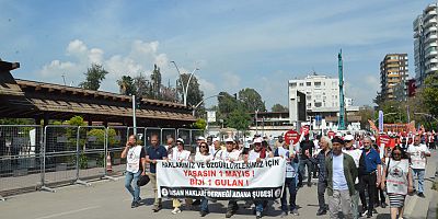 Adana'da 1 Mayıs nedeniyle yürüyüş ve miting düzenlendi 