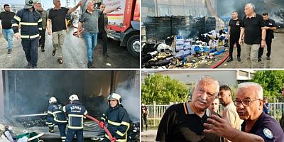 Adana'da 10 işyerini küle döndüren yangın kontrol altına alındı
