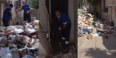 Adana’da çöp evden 4 kamyon çöp çıktı