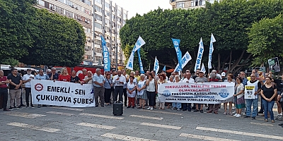 Adana'da emekli ve memurlara yönelik yapılan maaş zamları protesto edildi