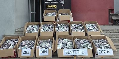 Adana’da evden 283 bin sentetik ecza çıktı