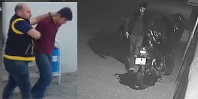 Adana'da motosiklet hırsızlığı kamerada
