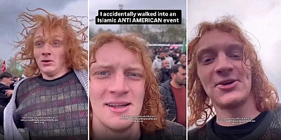 Amerikalı gezgin ABD karşıtı protestoya katıldı 