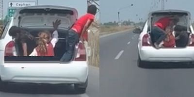 Ceyhan'da araba bagajında tehlikeli yolculuk