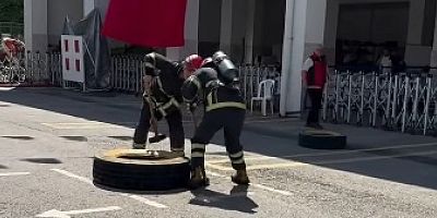 İtfaiyeci olabilmek için yarıştılar