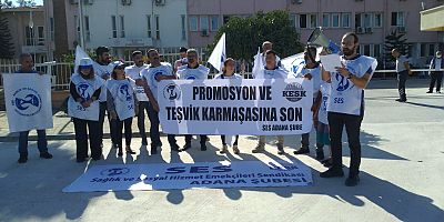  SES Adana Şubesi, Ek Ödeme Yönetmeliğini protesto etti 