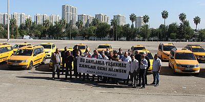Taksiciler akaryakıt zammını Adana'da protesto etti