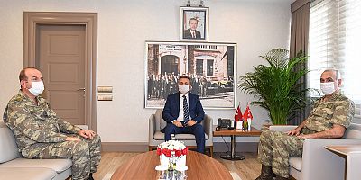 TÜMGENERAL LEVENT ERGÜN VE TÜMGENERAL ERHAN UZUN VALİ ELBAN’I ZİYARET ETTİ